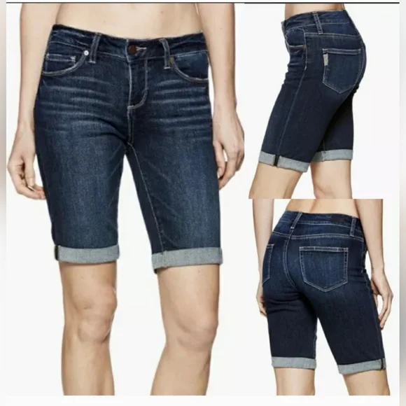 PAIGE Jax Knee Bermuda Denim Shorts Size 23 - Picture 8 of 8